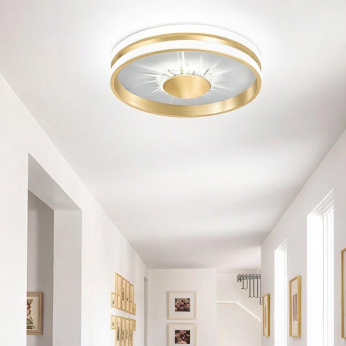 Modern Crystal Accent Flush Mount Ceiling Light Round Square