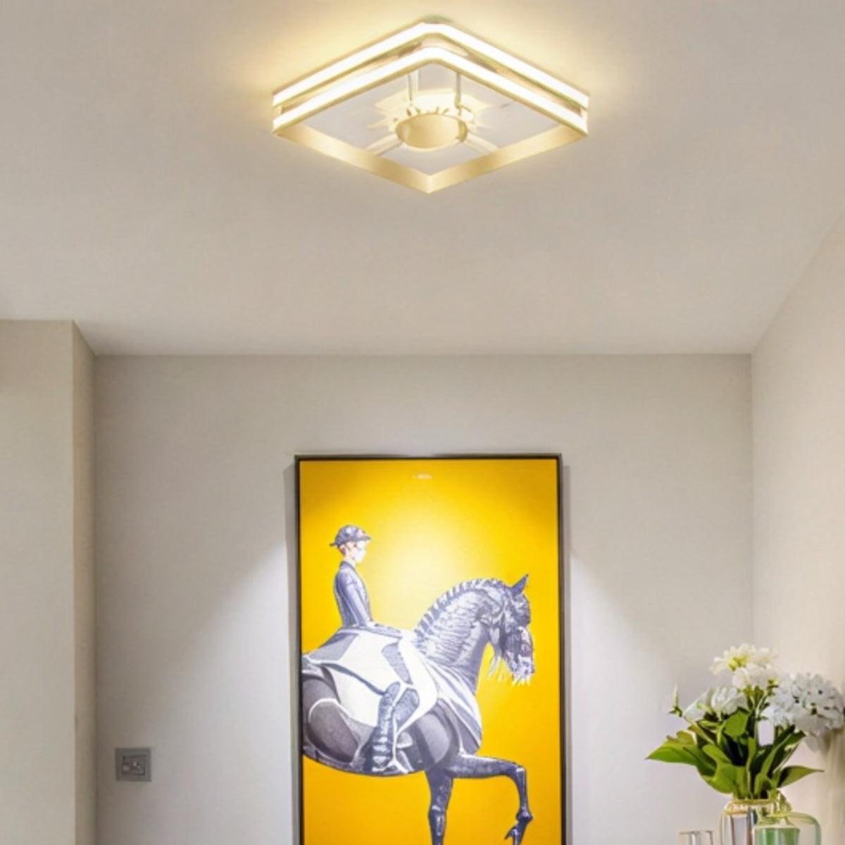 Modern Crystal Accent Flush Mount Ceiling Light Round Square