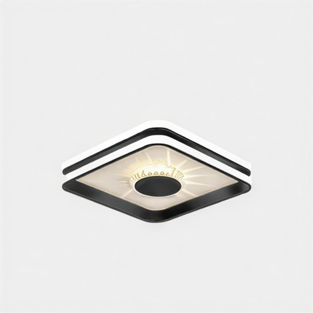Modern Crystal Accent Flush Mount Ceiling Light Round Square