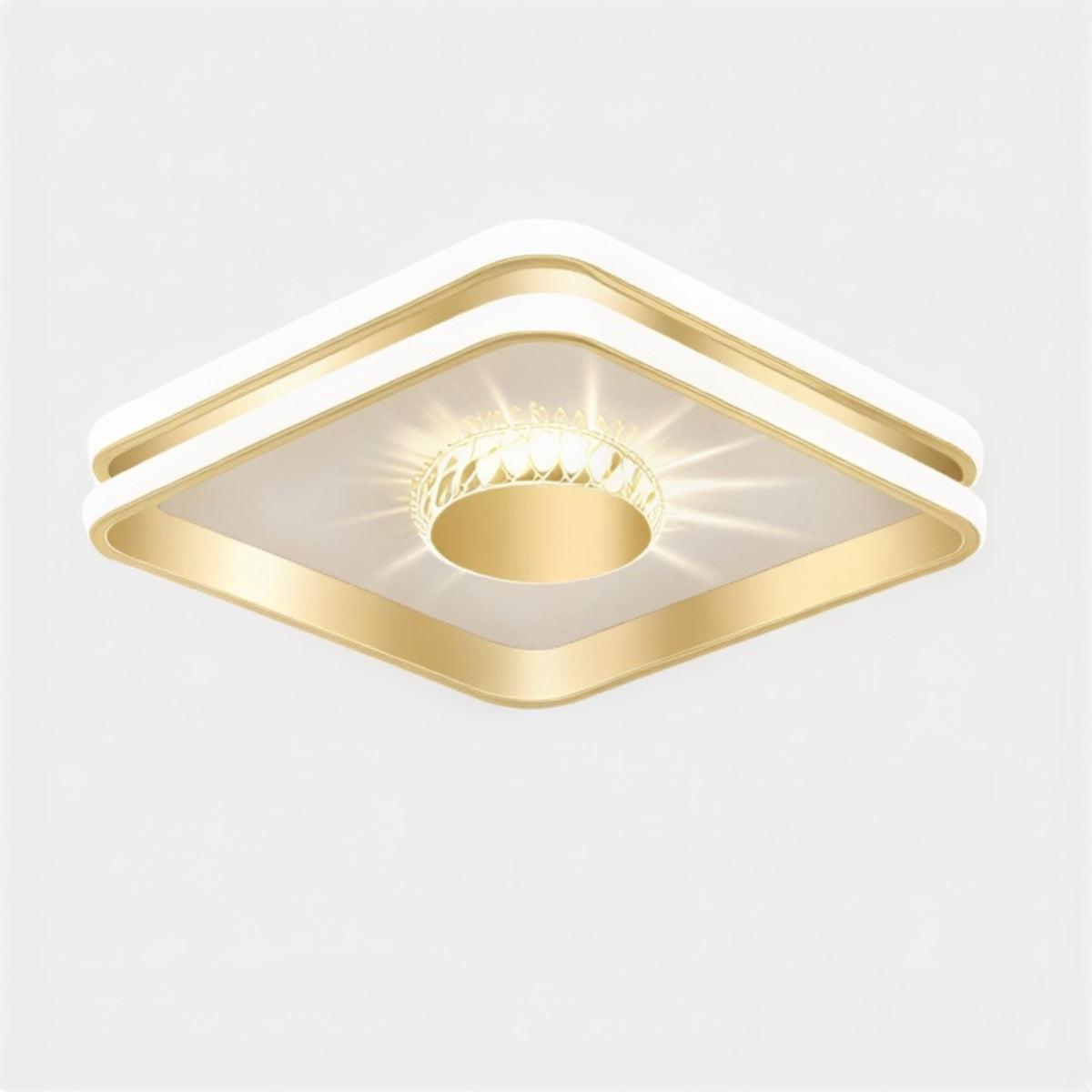 Modern Crystal Accent Flush Mount Ceiling Light Round Square