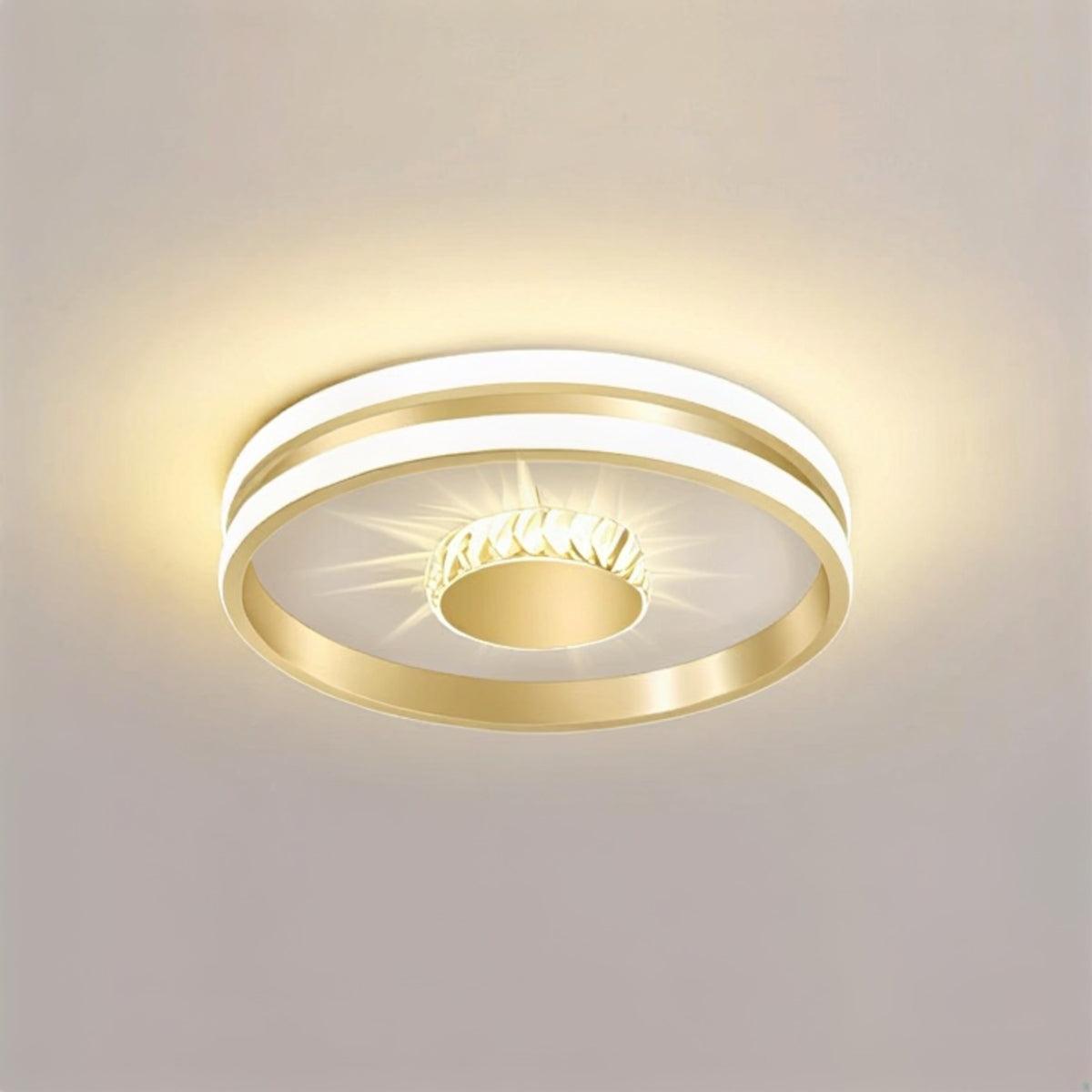 Modern Crystal Accent Flush Mount Ceiling Light Round Square