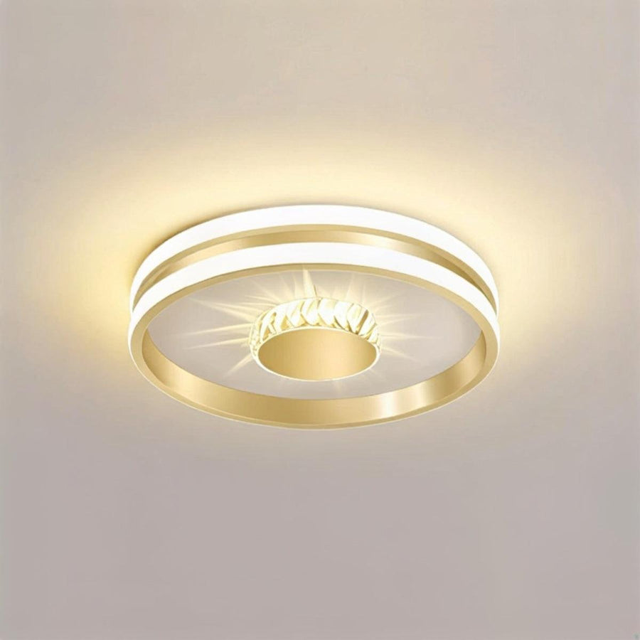 Modern Crystal Accent Flush Mount Ceiling Light Round Square