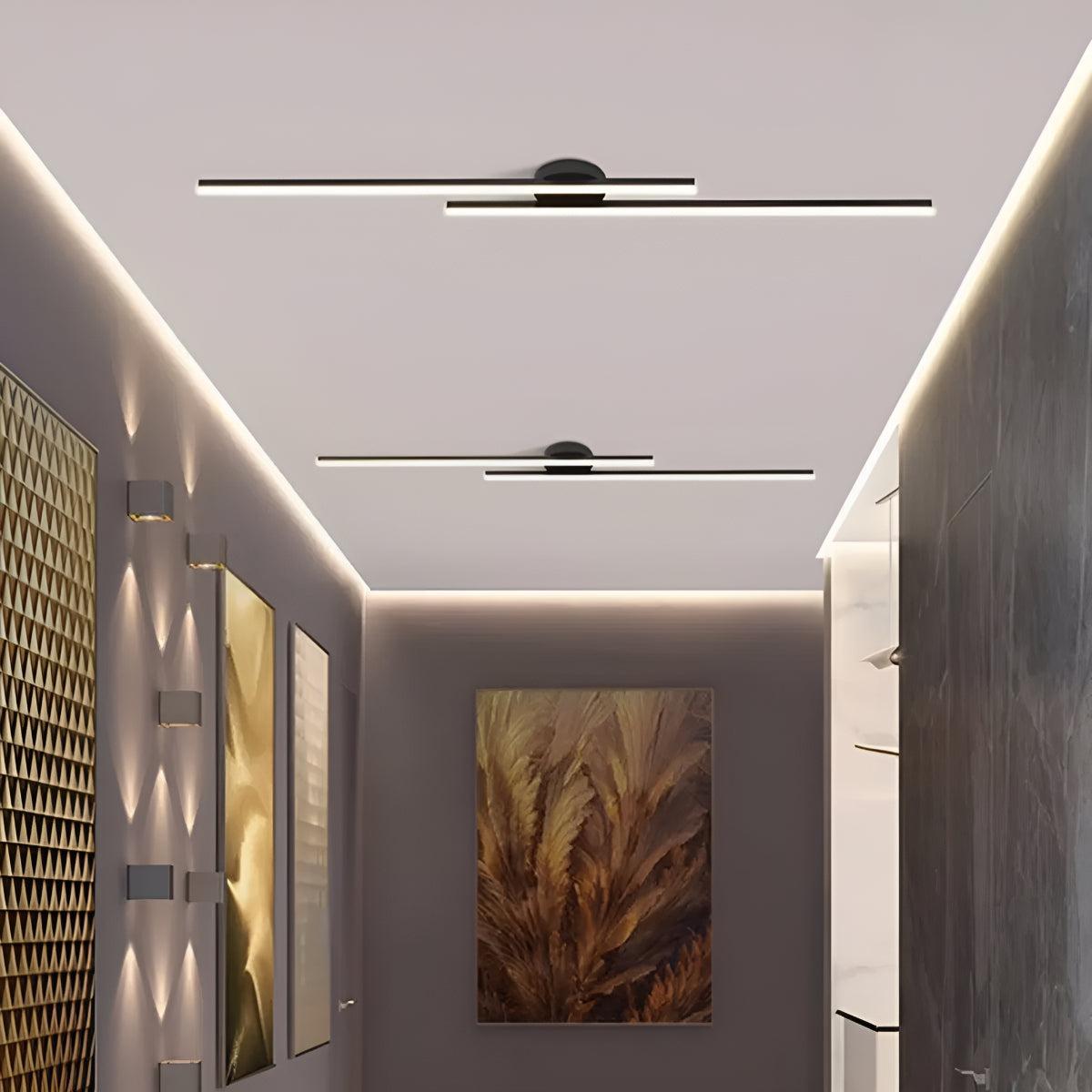 Modern Linear LED Flush Mount Ceiling Light Bar Fixture