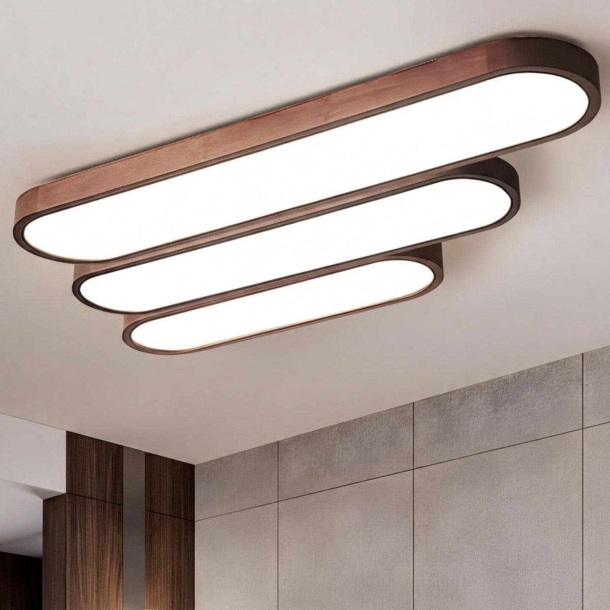 Oval Shaped Modern Linear LED Ceiling Light Flush Mount Fixture