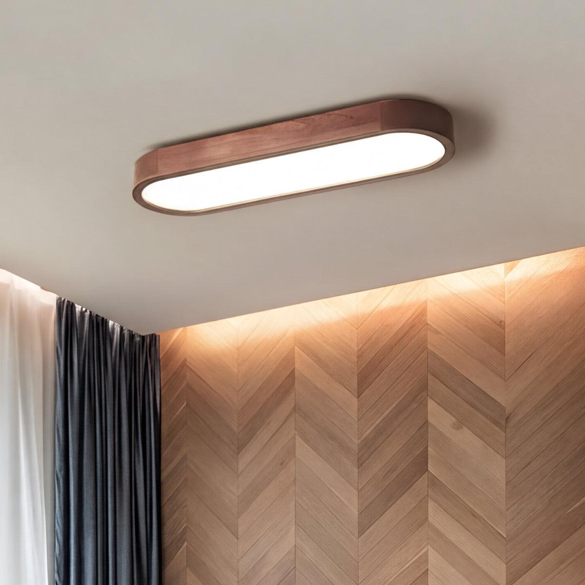 Oval Shaped Modern Linear LED Ceiling Light Flush Mount Fixture