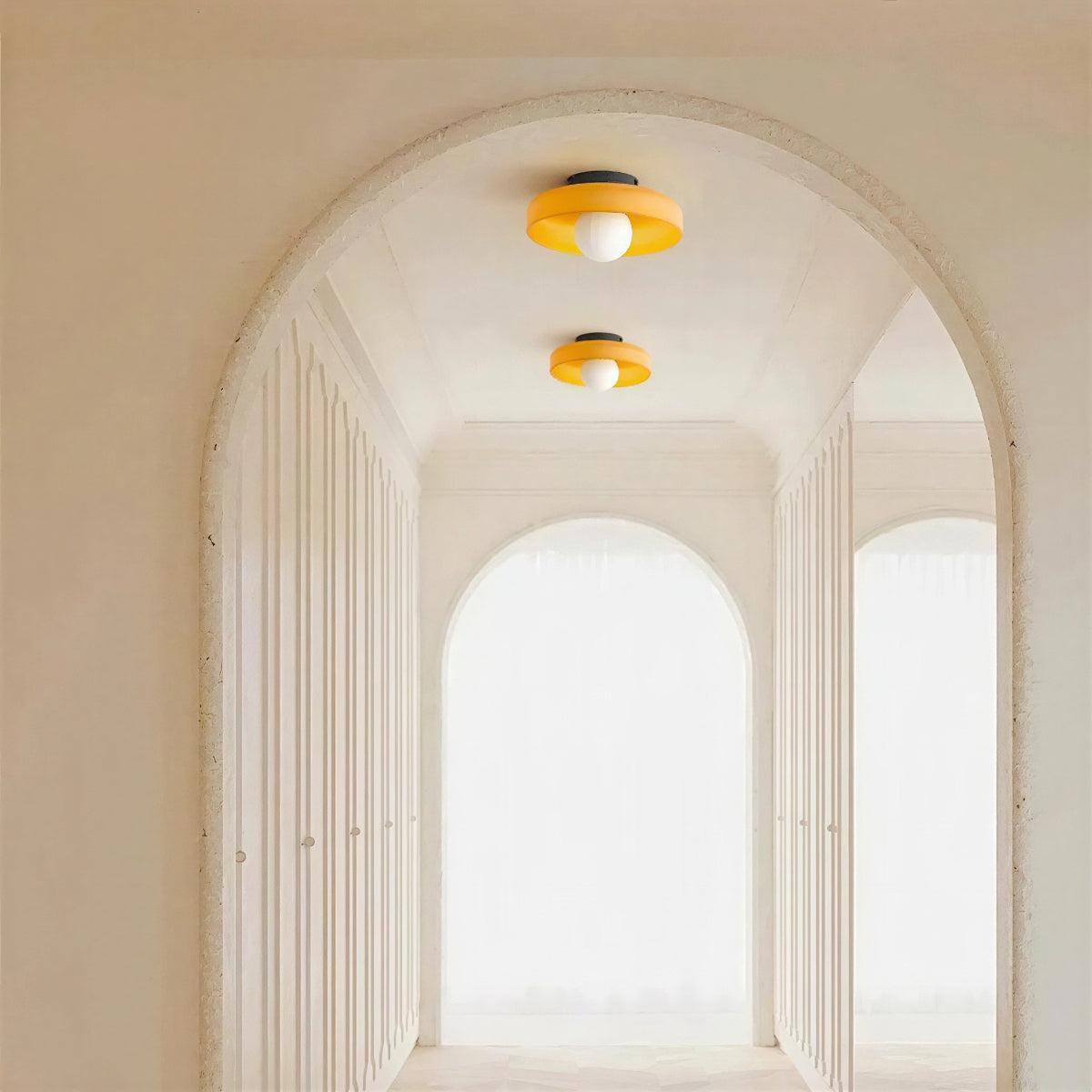 Round Flush Mount Ceiling Light Ambient Glow Modern Fixture