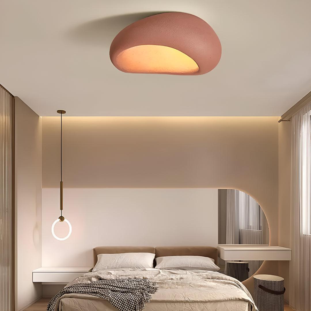 Wabi-Sabi Resin Flush Mount Ceiling Light Sculptural Organic Form