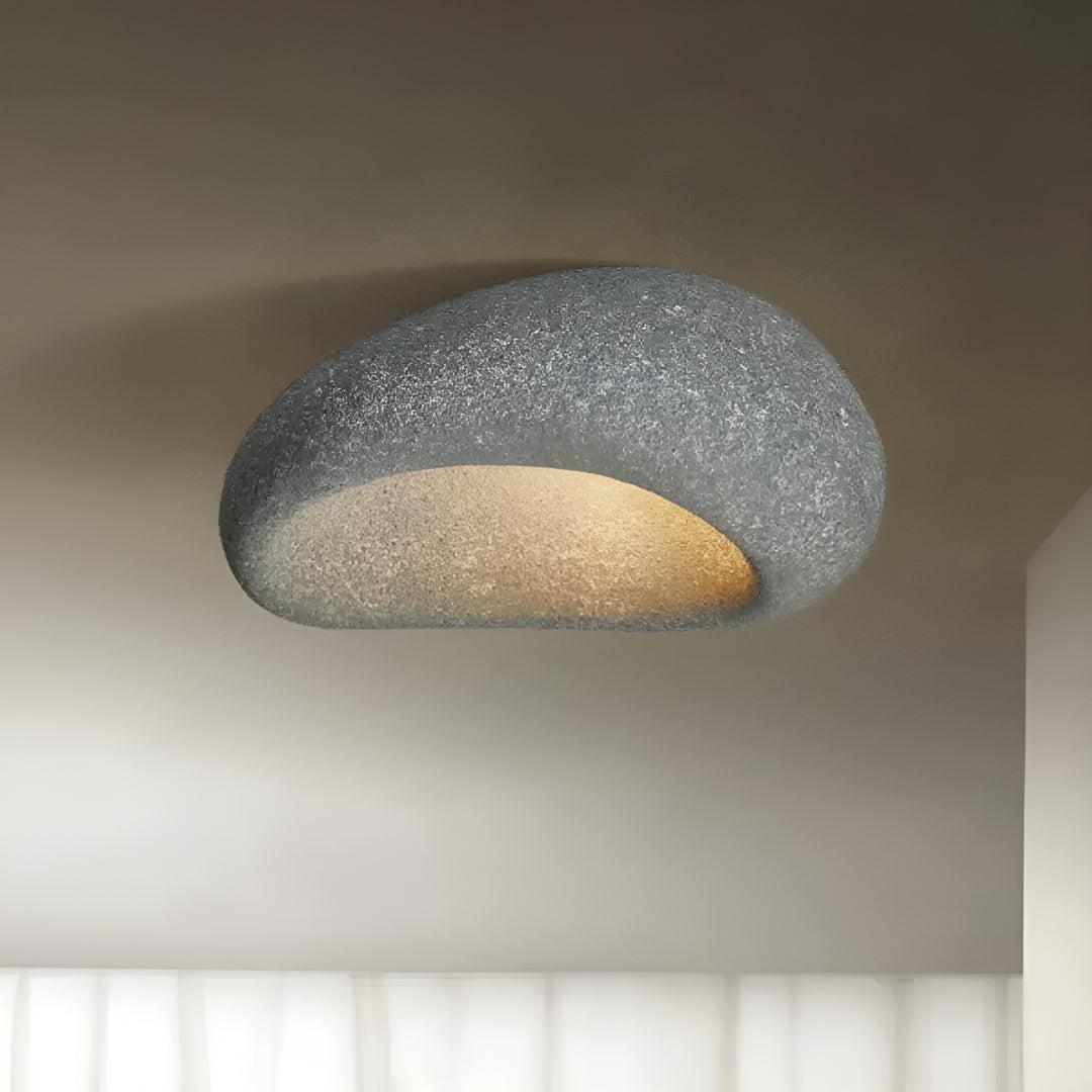 Wabi-Sabi Resin Flush Mount Ceiling Light Sculptural Organic Form