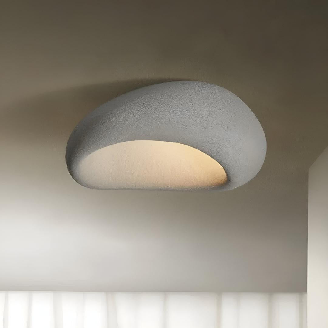 Wabi-Sabi Resin Flush Mount Ceiling Light Sculptural Organic Form