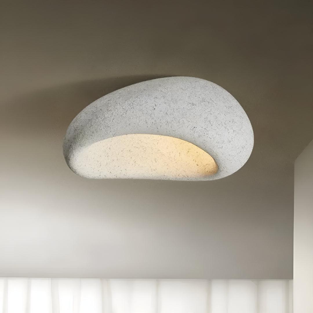 Wabi-Sabi Resin Flush Mount Ceiling Light Sculptural Organic Form