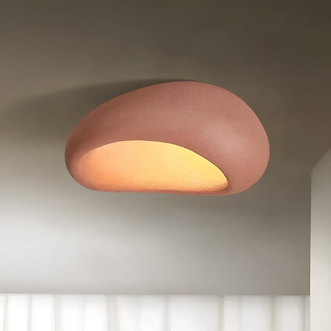 Wabi-Sabi Resin Flush Mount Ceiling Light Sculptural Organic Form