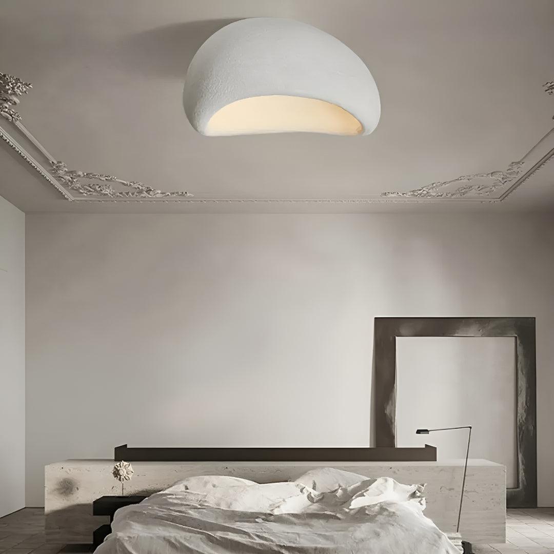 Wabi-Sabi Resin Flush Mount Ceiling Light Sculptural Organic Form