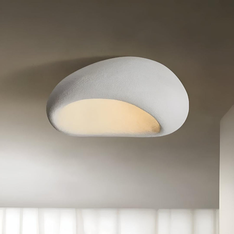 Wabi-Sabi Resin Flush Mount Ceiling Light Sculptural Organic Form